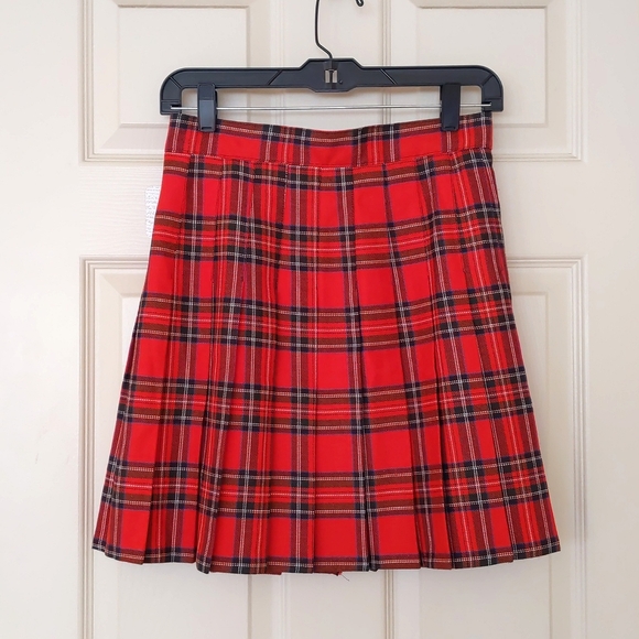 NWOT. Vintage Ultra Pink Plaid Pleated Skirt. - Picture 1 of 5